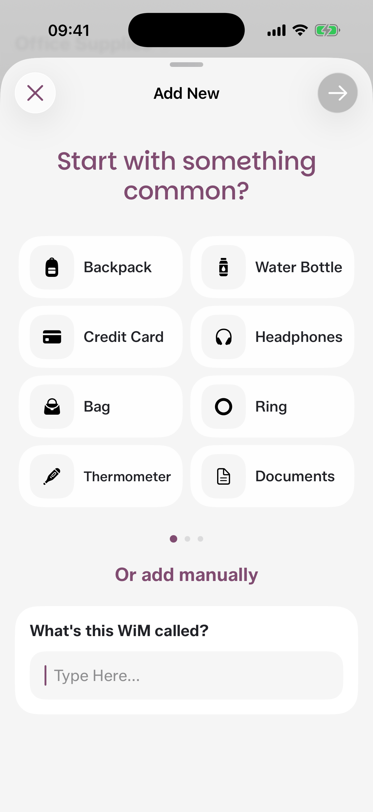 Wimz app adding a new WiM